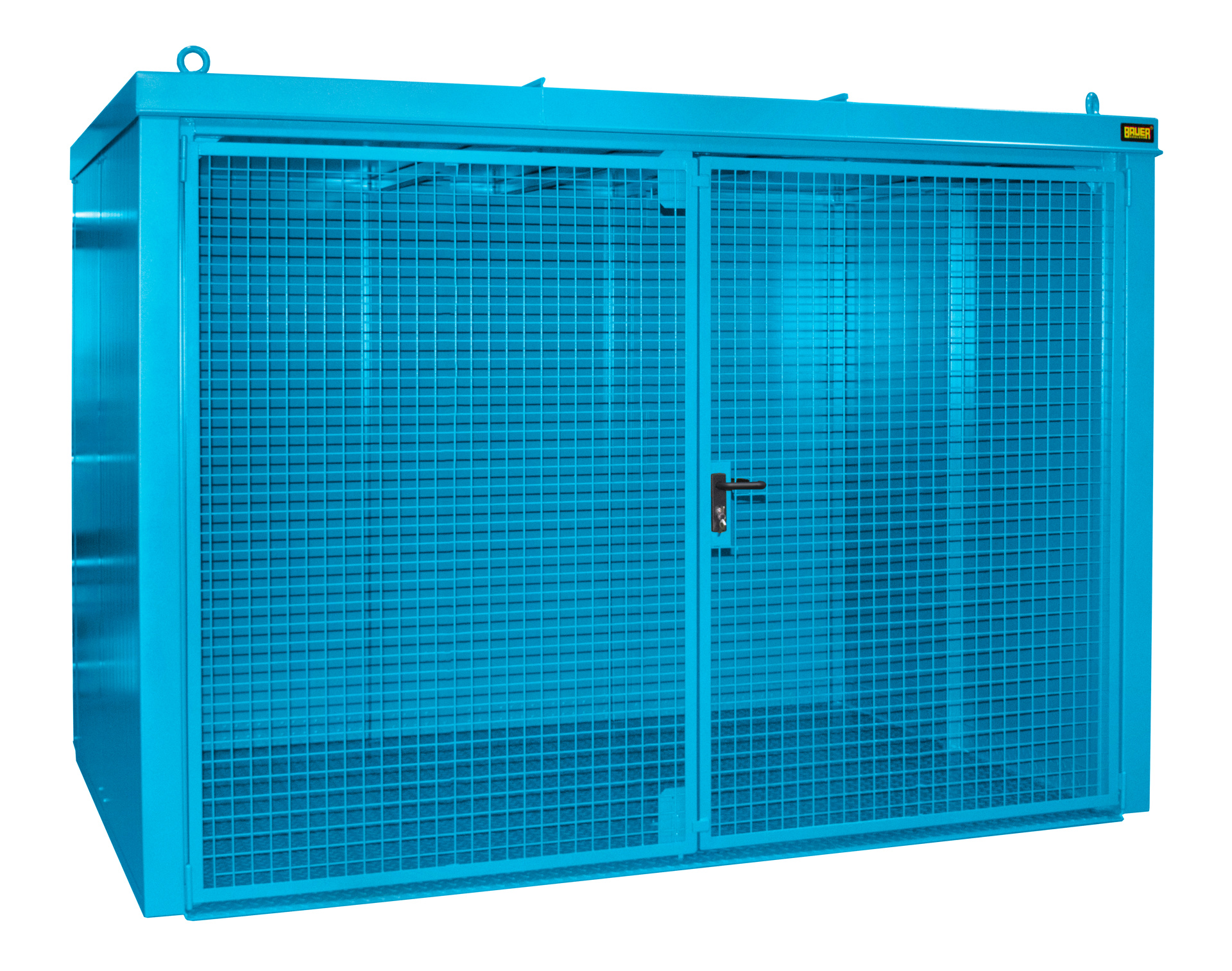 1 - Gasflaschen-Lagerung  Gasflaschen-Container GFC-B M5, für 95 Gasflaschen, lackiert, RAL 5012 Lichtblau