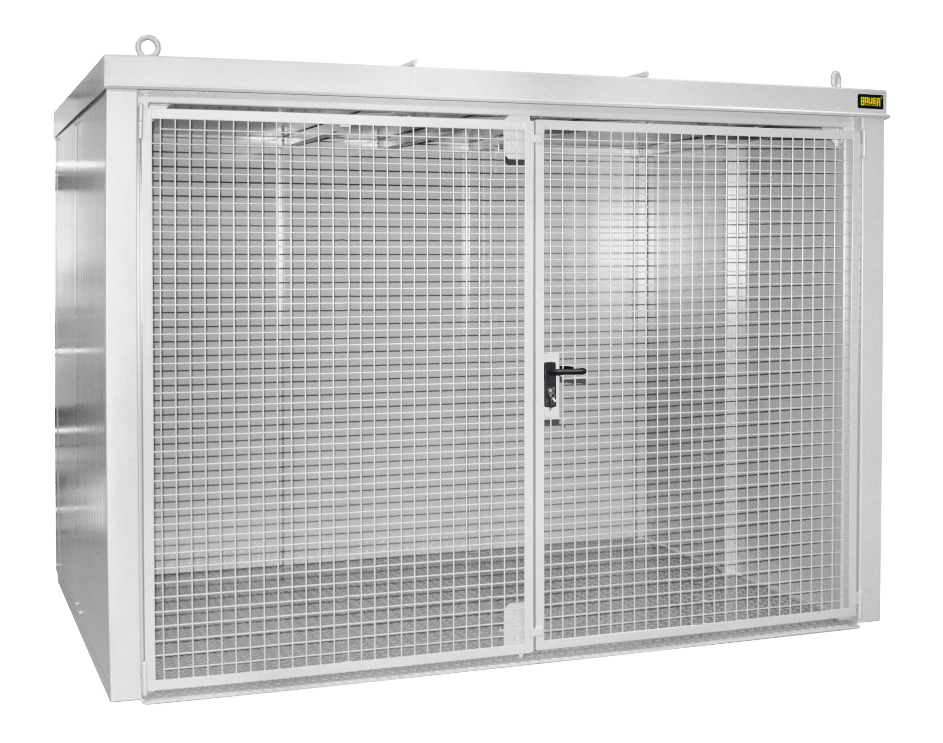 1 - Gasflaschen-Lagerung Gasflaschen-Container GFC-B M5, für 95 Gasflaschen, lackiert, RAL 9002 Grauweiß