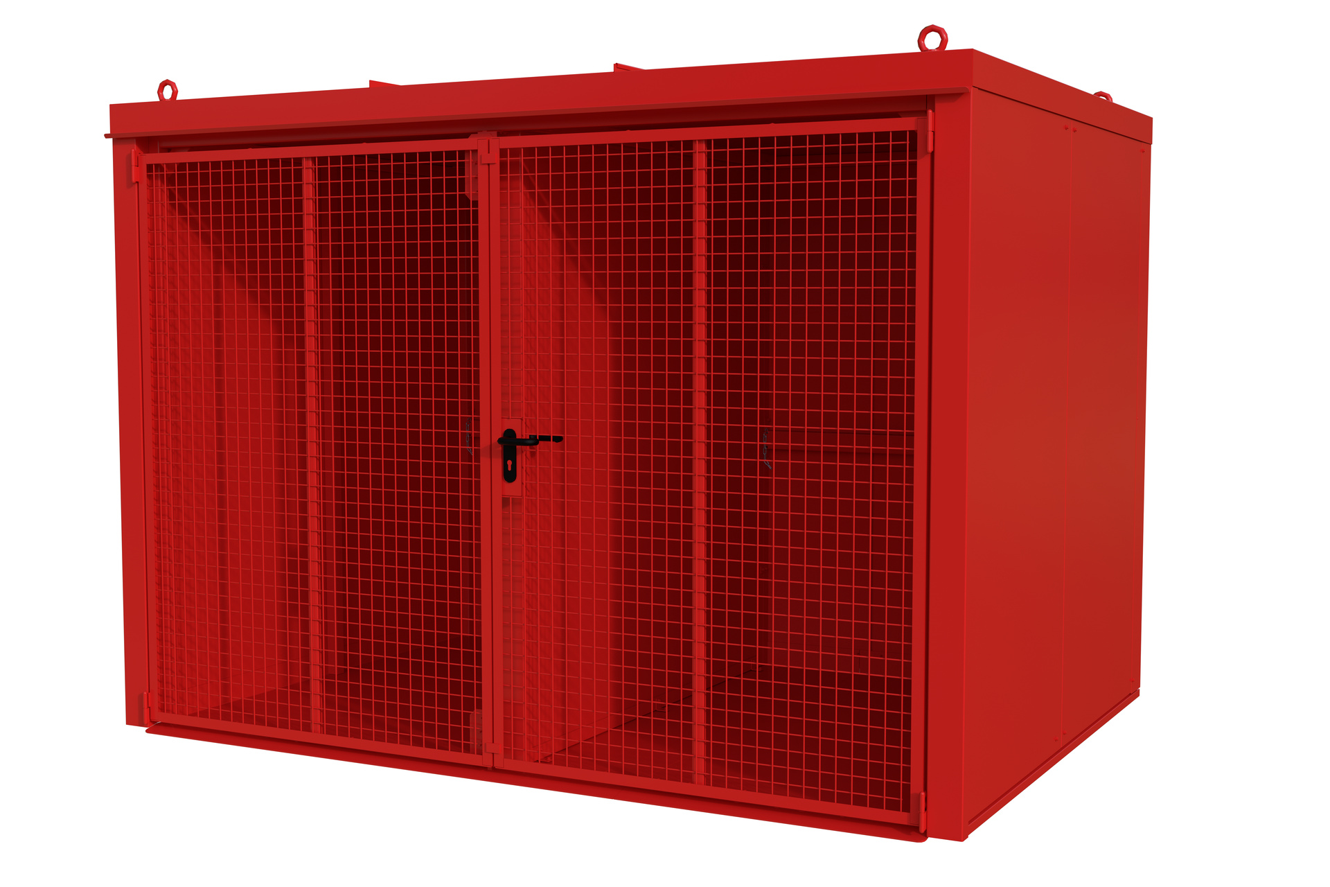 1 - Gasflaschen-Lagerung Gasflaschen-Container GFC-B/W M5, für 94 Gasflaschen, lackiert, RAL 3000 Feuerrot