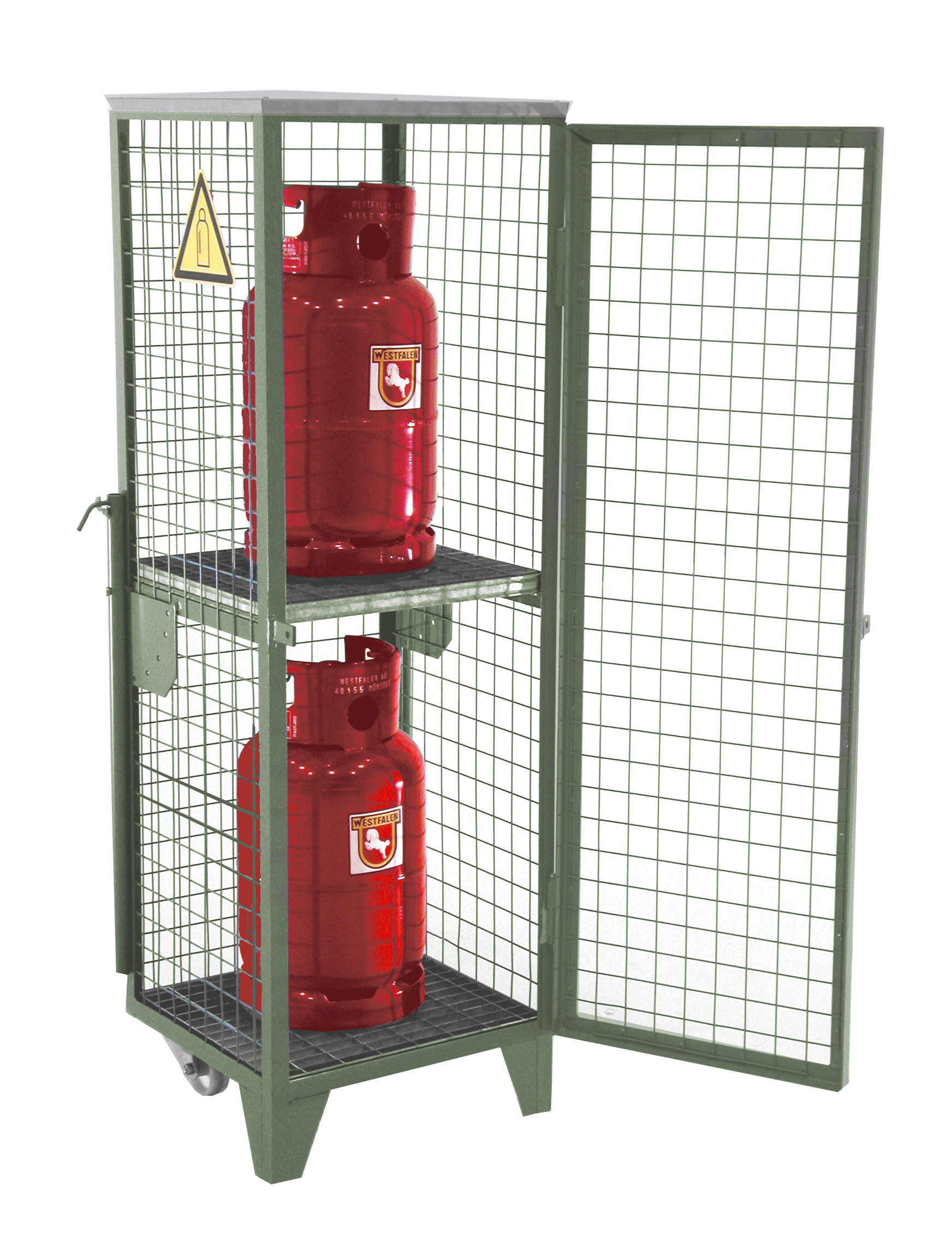 1 - Gasflaschen-Lagerung  Gasflaschen-Depot GFD-R 2, lackiert, RAL 7005 Mausgrau