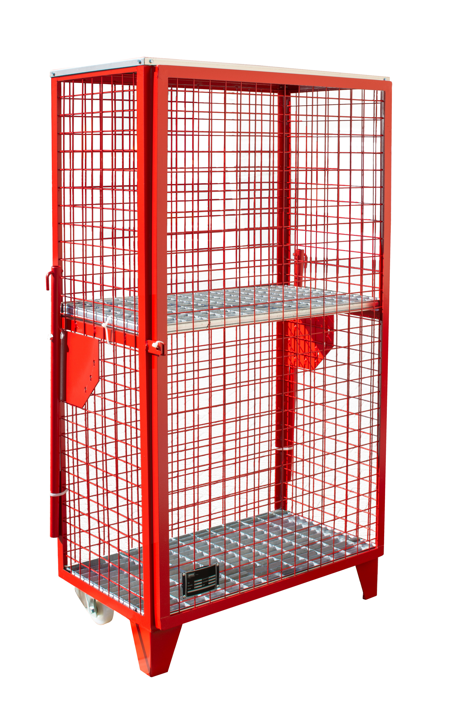 1 - Gasflaschen-Lagerung  Gasflaschen-Depot GFD-R 4, lackiert, RAL 3000 Feuerrot