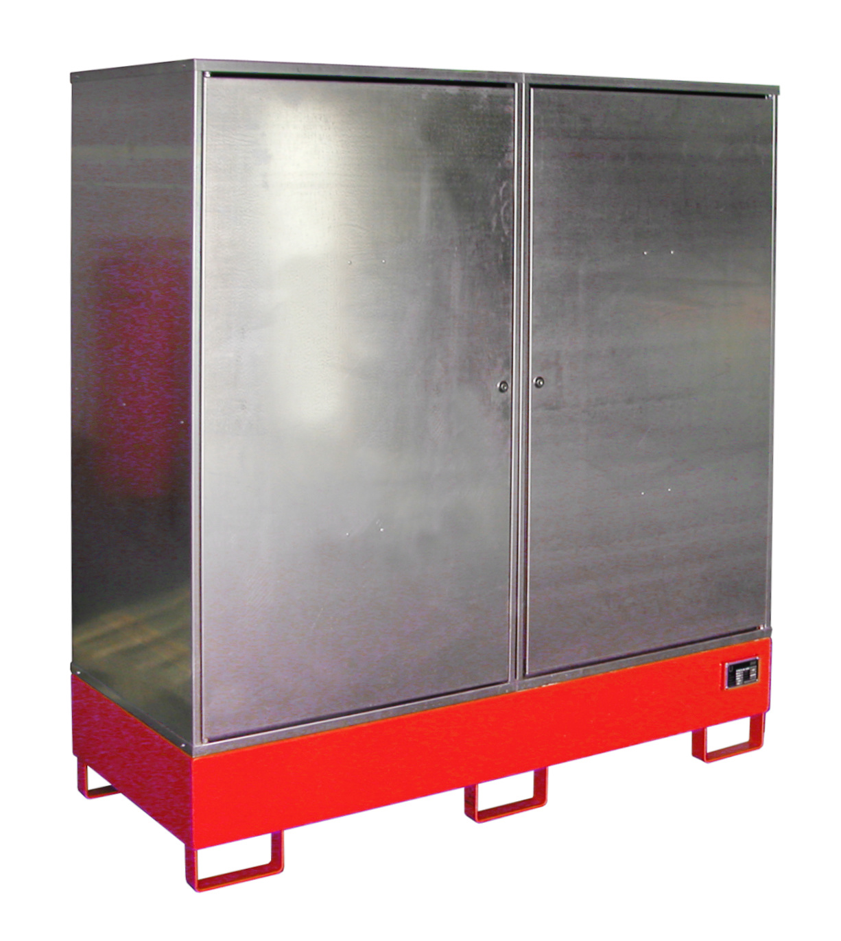 1 - Gefahrstoff-Depots  Gefahrstoff-Schrank GS-2, 208 l, lackiert, RAL 3000 Feuerrot
