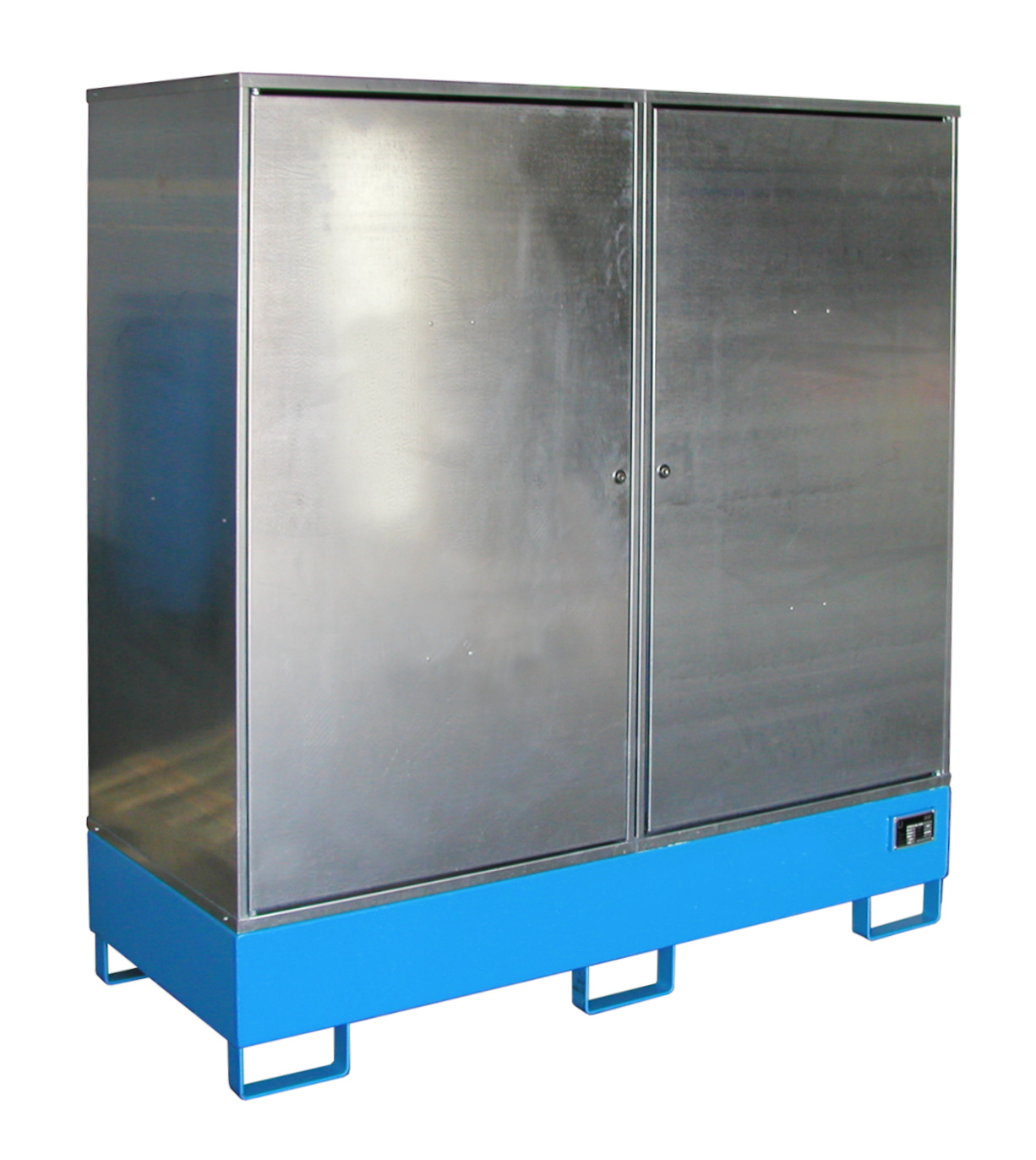 1 - Gefahrstoff-Depots Gefahrstoff-Schrank GS-2, 208 l, lackiert, RAL 5012 Lichtblau