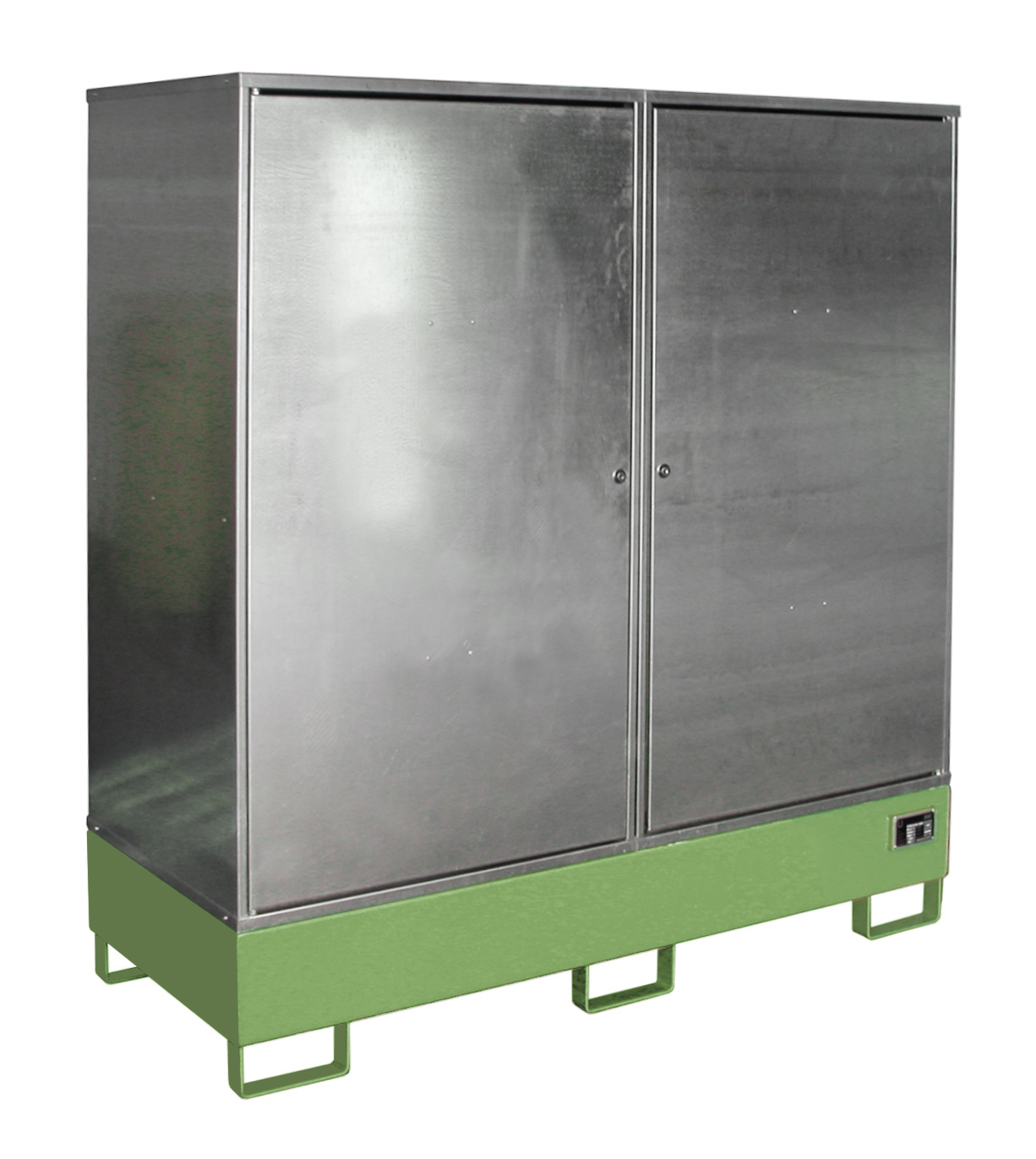 1 - Gefahrstoff-Depots  Gefahrstoff-Schrank GS-2, 208 l, lackiert, RAL 6011 Resedagrün
