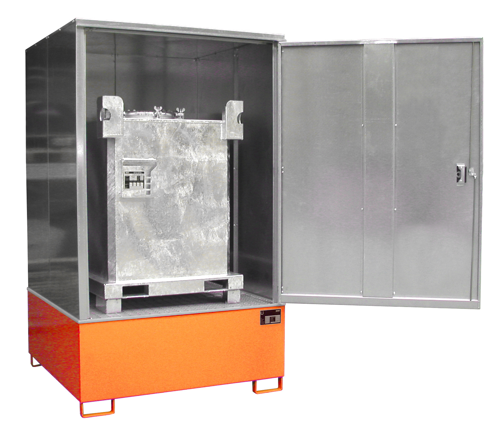 1 - Gefahrstoff-Depots Gefahrstoff-Schrank GS-4, 1.000 l, lackiert, RAL 2000 Gelborange