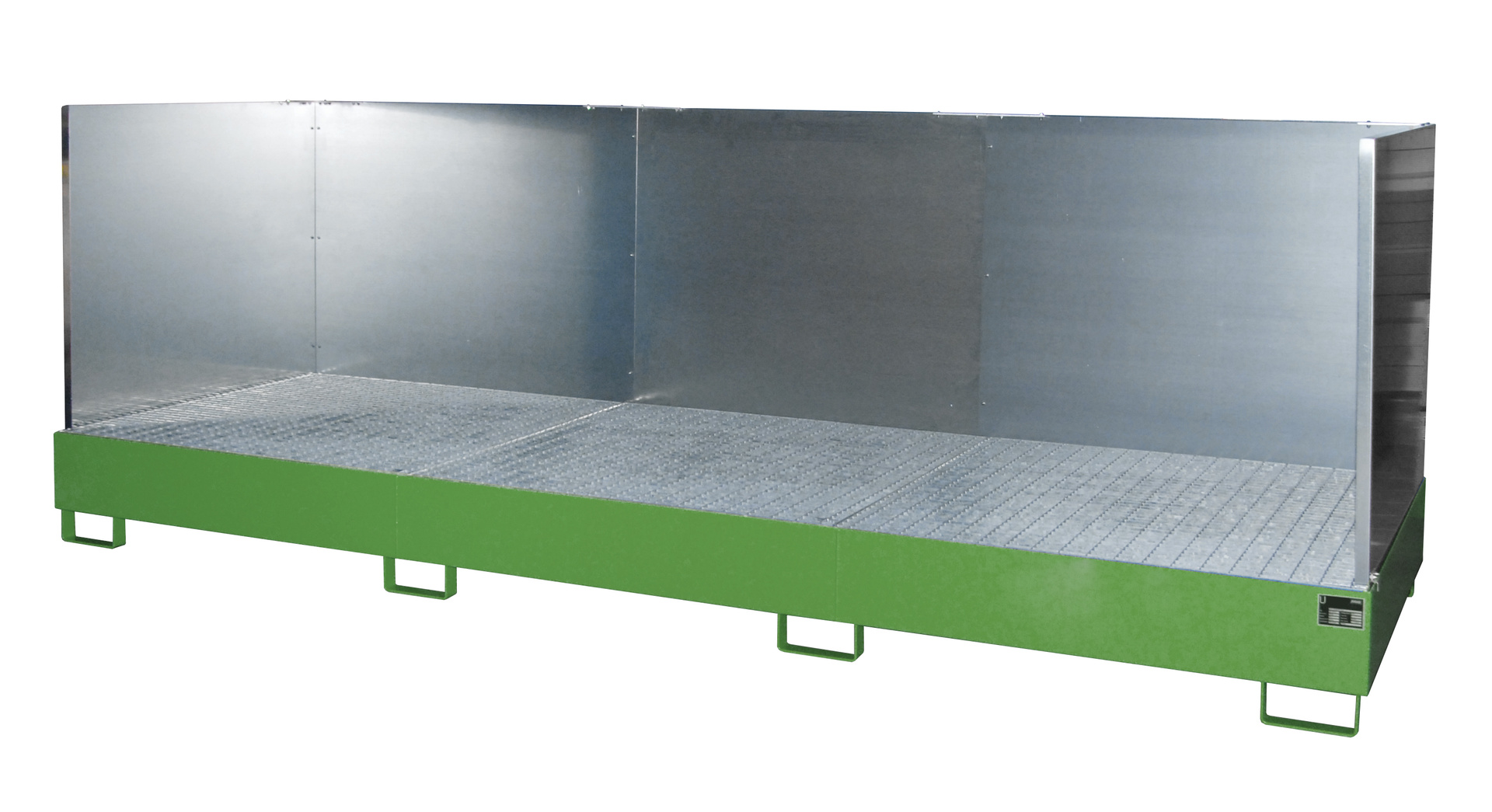 Auffangwannen  Auffangwanne AW 1000-3/SW, 1.000 l, lackiert, RAL 6011 Resedagrün