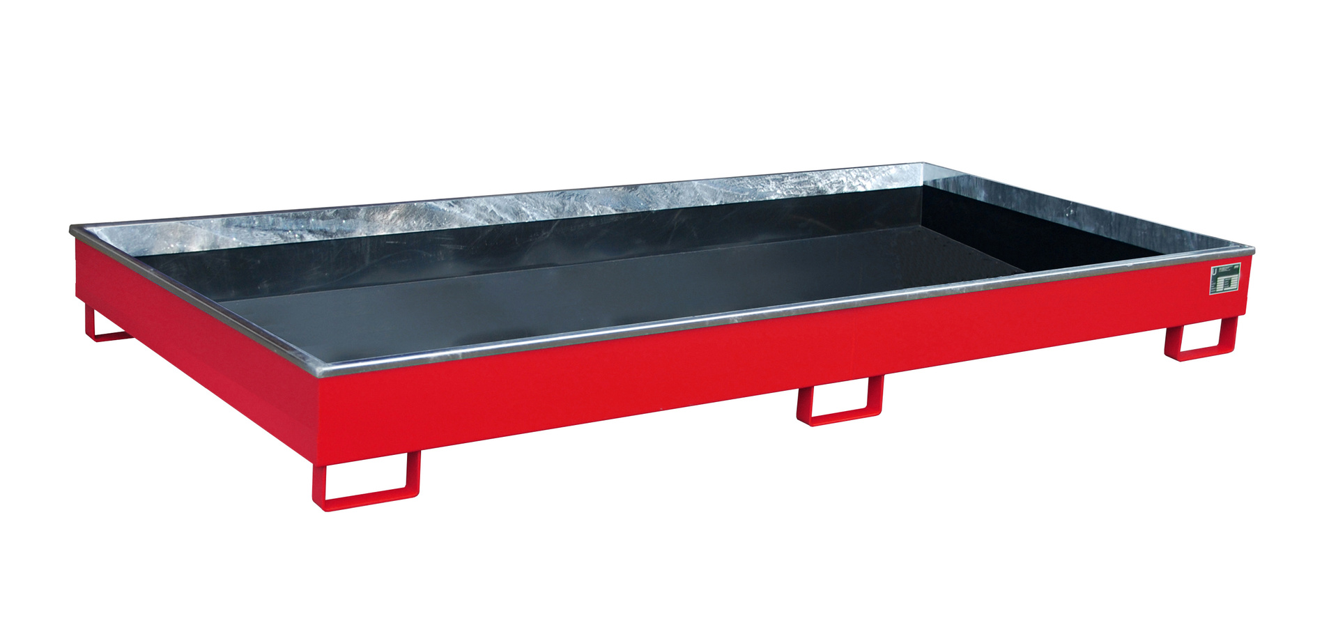 1 - Regalwannen  Regalwanne mit PE-Einsatz Regalwanne RW 2700-1 PE, 260 l, lackiert, RAL 3000 Feuerrot
