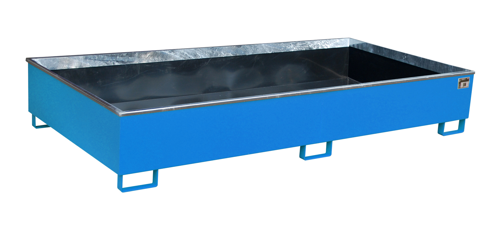 1 - Regalwannen  Regalwanne mit PE-Einsatz Regalwanne RW 2700-3 PE, 1.000 l, lackiert, RAL 5012 Lichtblau