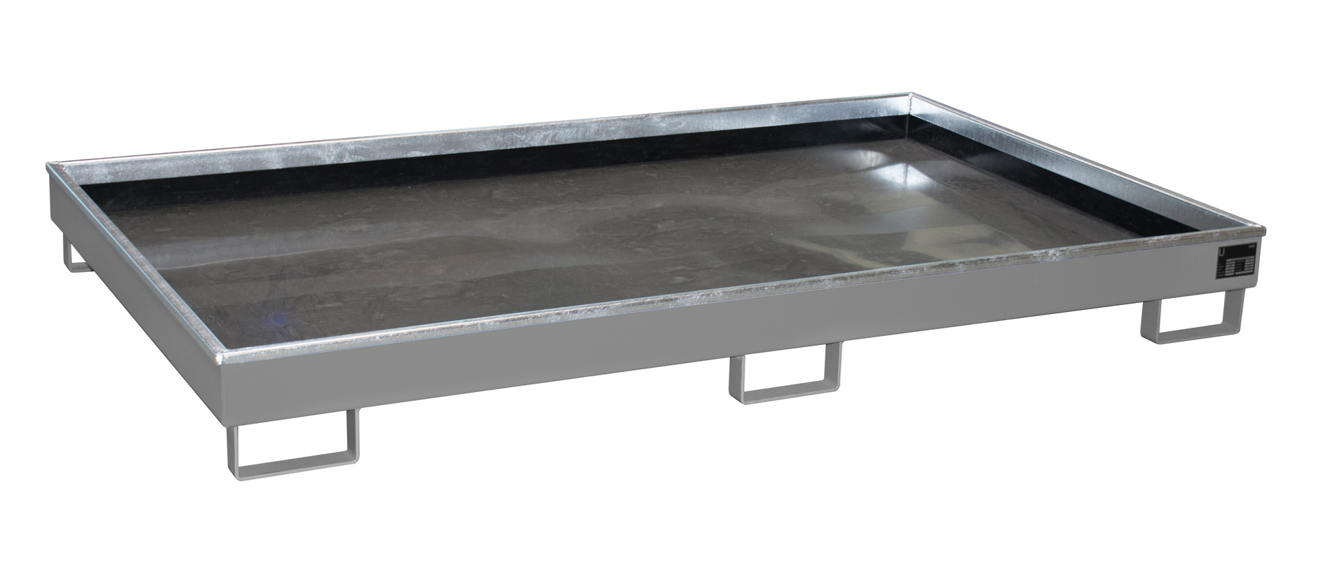 1 - Regalwannen  Regalwanne mit PE-Einsatz Regalwanne RW 2200-1 PE, 250 l, lackiert, RAL 7005 Mausgrau