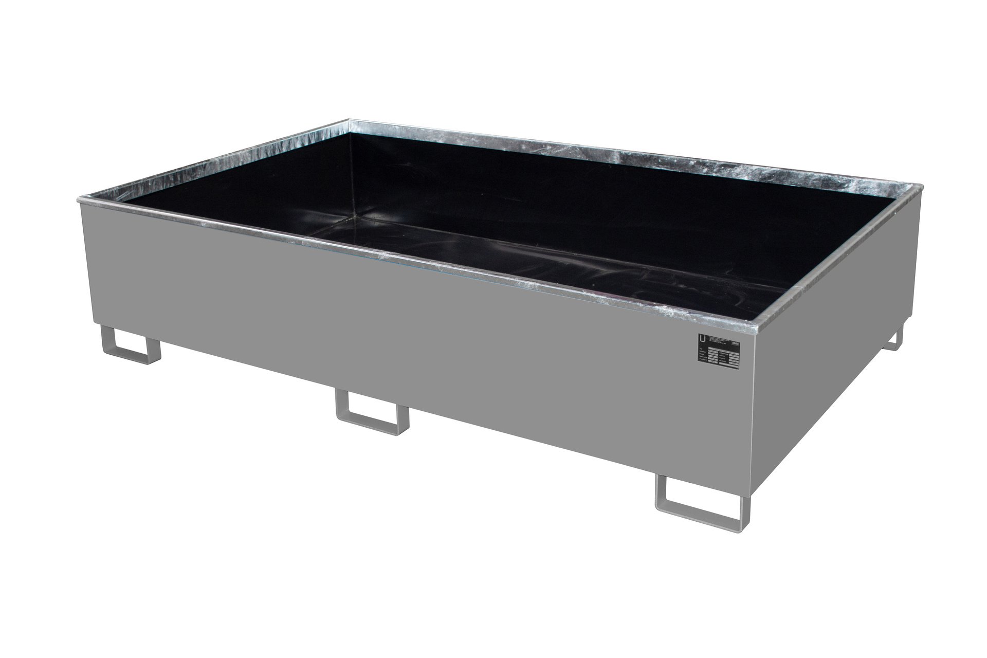 1 - Regalwannen  Regalwanne mit PE-Einsatz Regalwanne RW 2200-2 PE, 1.000 l, lackiert, RAL 7005 Mausgrau
