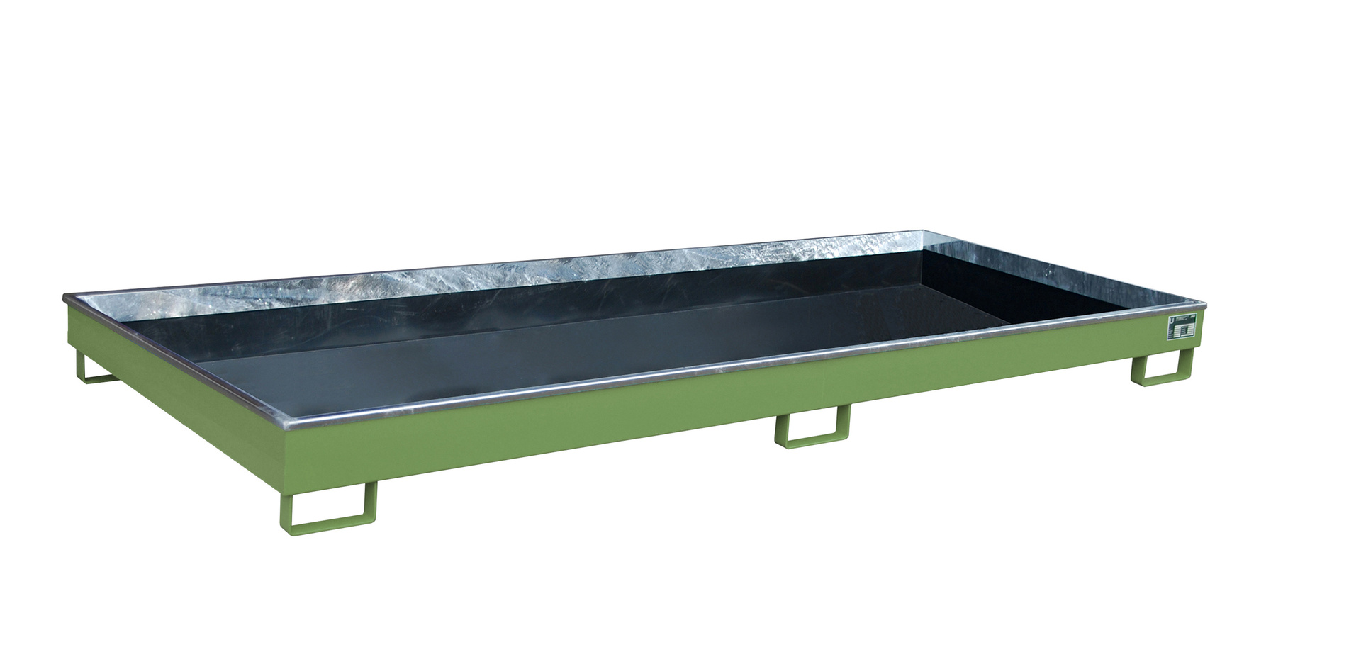 Regalwannen  Regalwanne mit PE-Einsatz Regalwanne RW 3300-1 PE, 270 l, lackiert, RAL 6011 Resedagrün