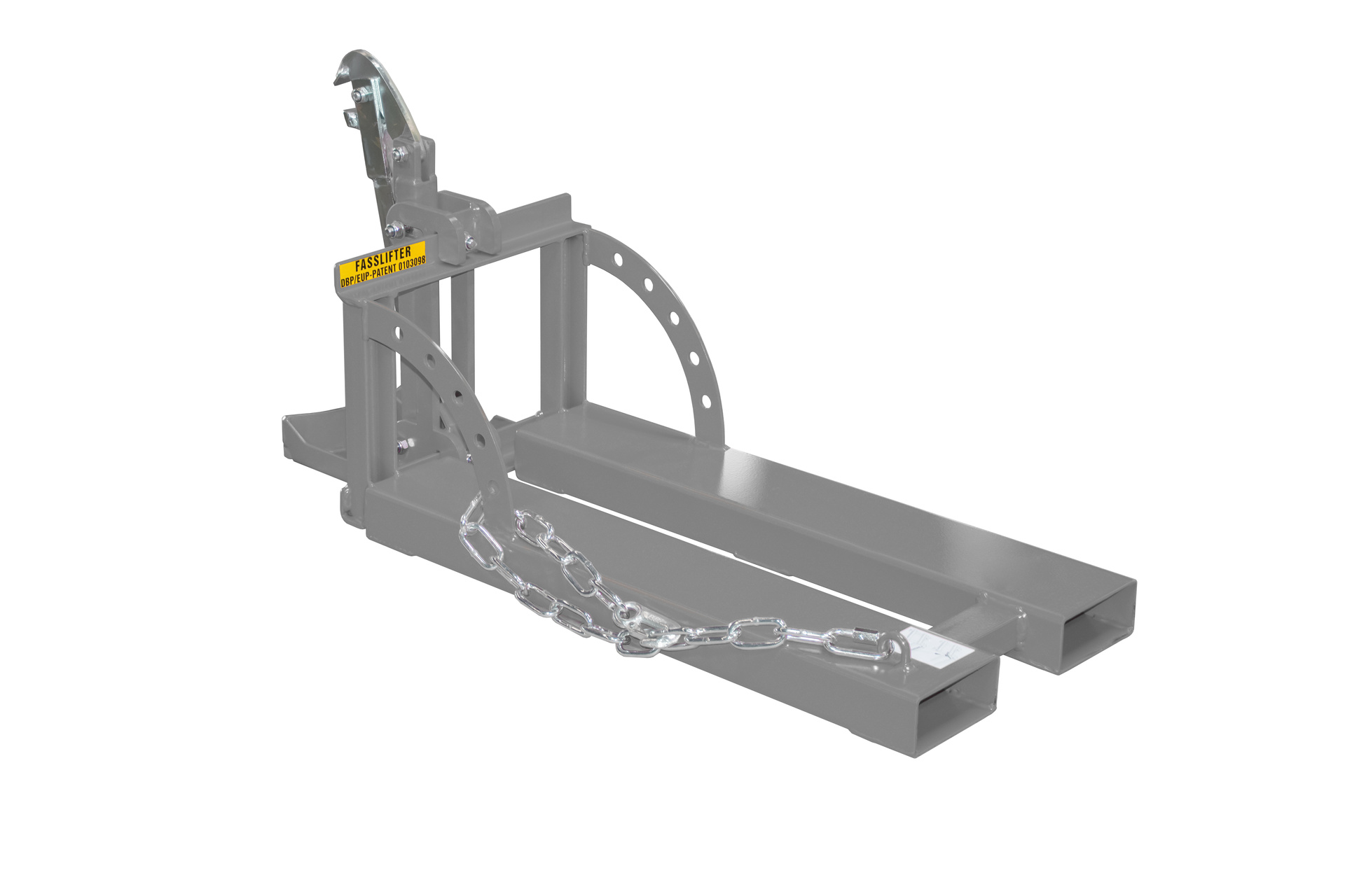 Fass-Handling für Stapler-Anbaugeräte Fasslifter RS 60-I, lackiert, RAL 7005 Mausgrau