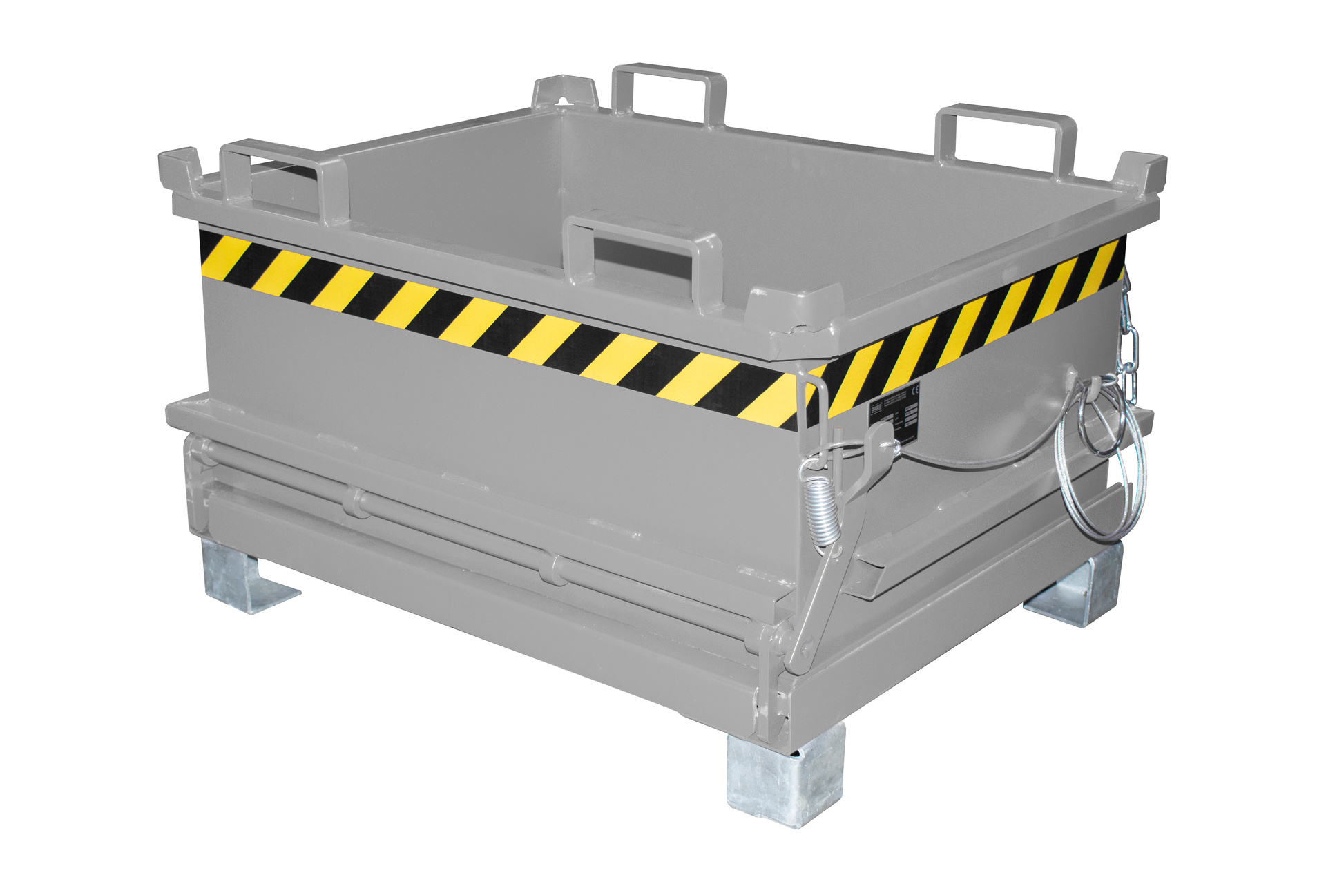 1 - Behälter Mini-Klappbodenbehälter MSB 250, 0,24 m³, lackiert, RAL 7005 Mausgrau