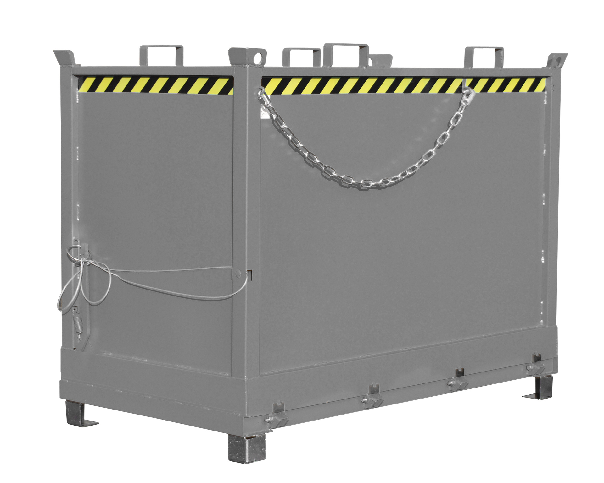 1 - Behälter  Klappbodenbehälter FB 2000, 2 m³, lackiert, RAL 7005 Mausgrau