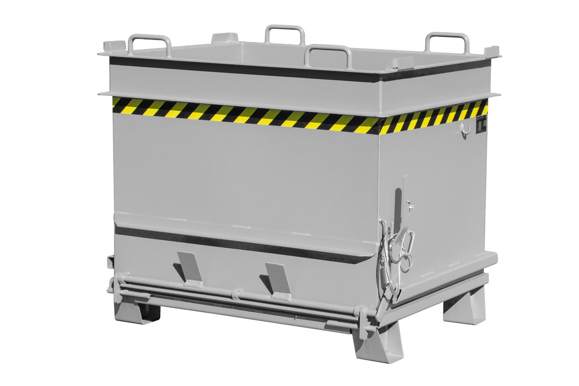 Container Baustoffcontainer BC 1000 (Steinklammer-Entriegelung), 1 m³, lackiert, RAL 7005 Mausgrau