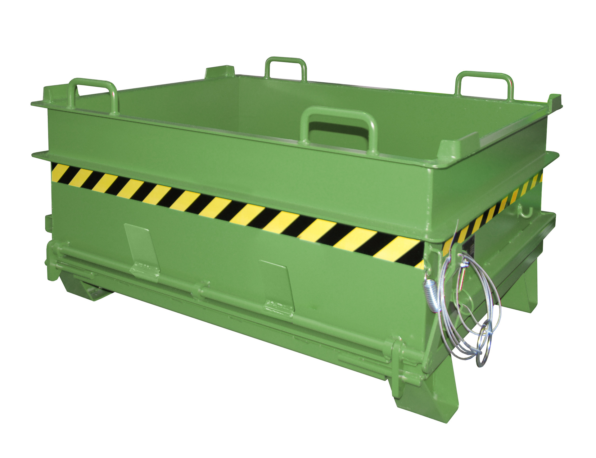 Container Baustoffcontainer BC 500 (Steinklammer-Entriegelung), 0,50 m³, lackiert, RAL 6011 Resedagrün