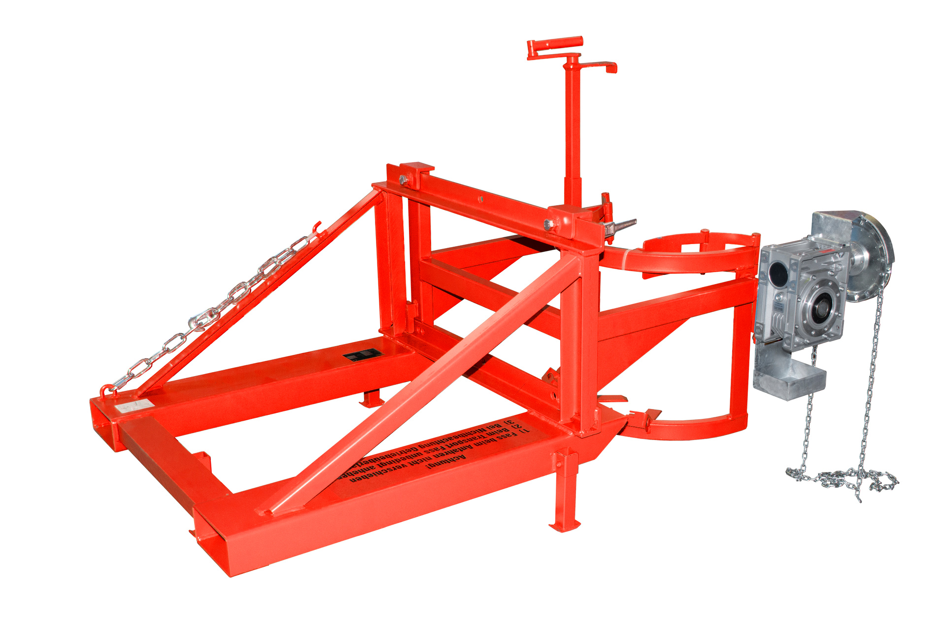 1 - Fass-Handling für Stapler-Anbaugeräte  Fasskipper FD/L-K, lackiert, RAL 3000 Feuerrot