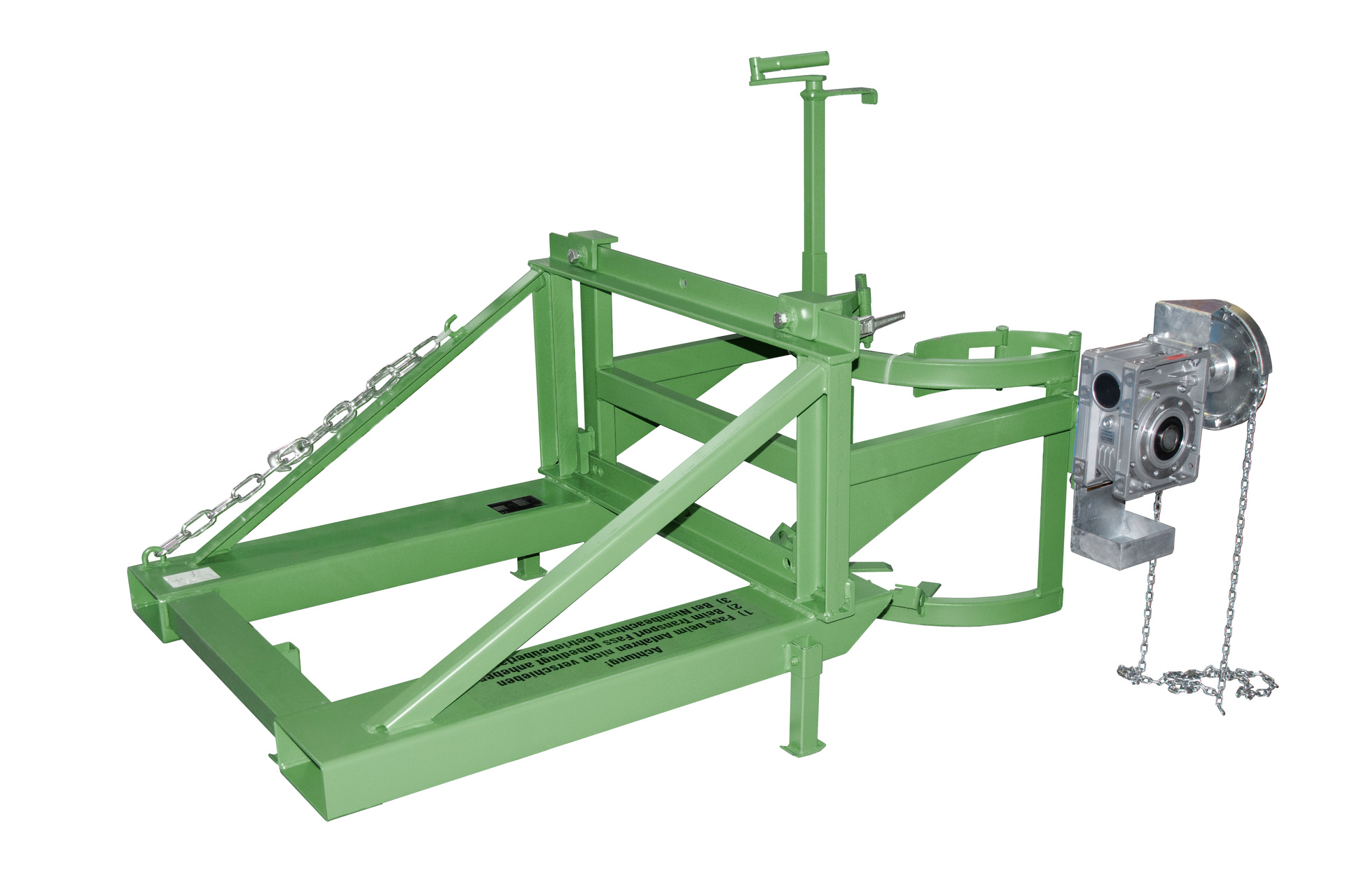 1 - Fass-Handling für Stapler-Anbaugeräte  Fasskipper FD/L-K, lackiert, RAL 6011 Resedagrün