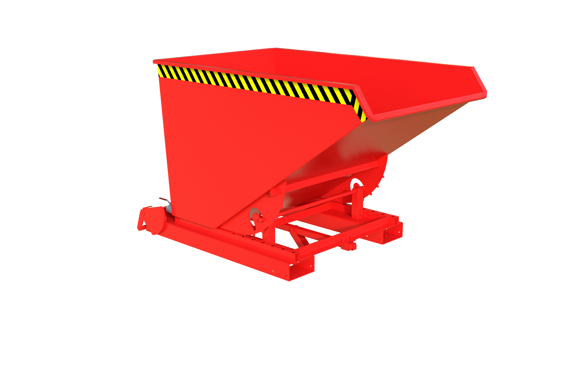 1 - Behälter Späne-Kippbehälter S4A 1200, 1,20 m³, lackiert, RAL 3000 Feuerrot