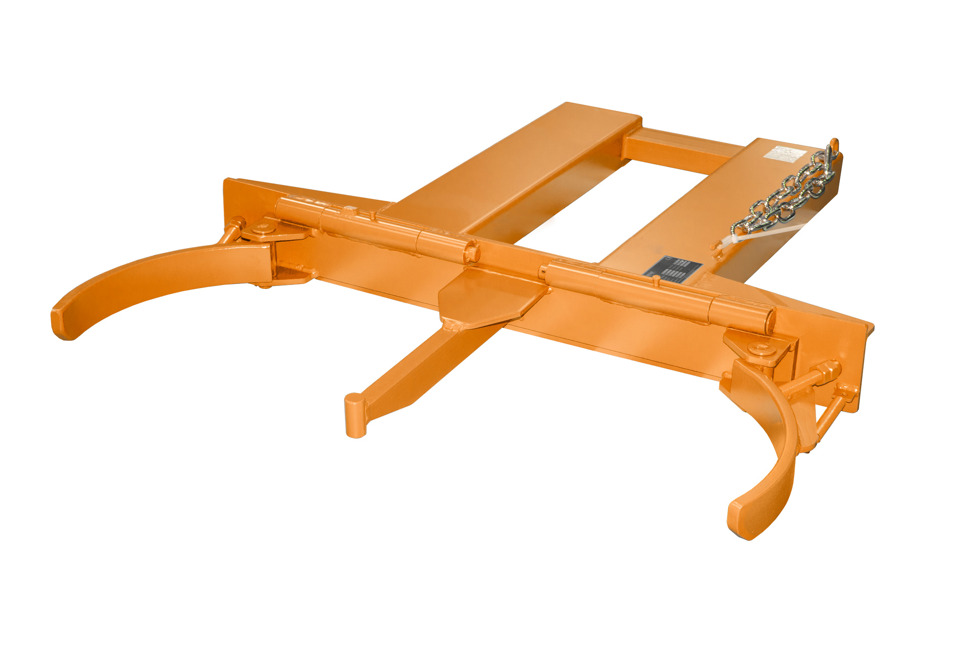 1 - Fass-Handling für Stapler-Anbaugeräte  Fassgreifer FK-II, lackiert, RAL 2000 Gelborange
