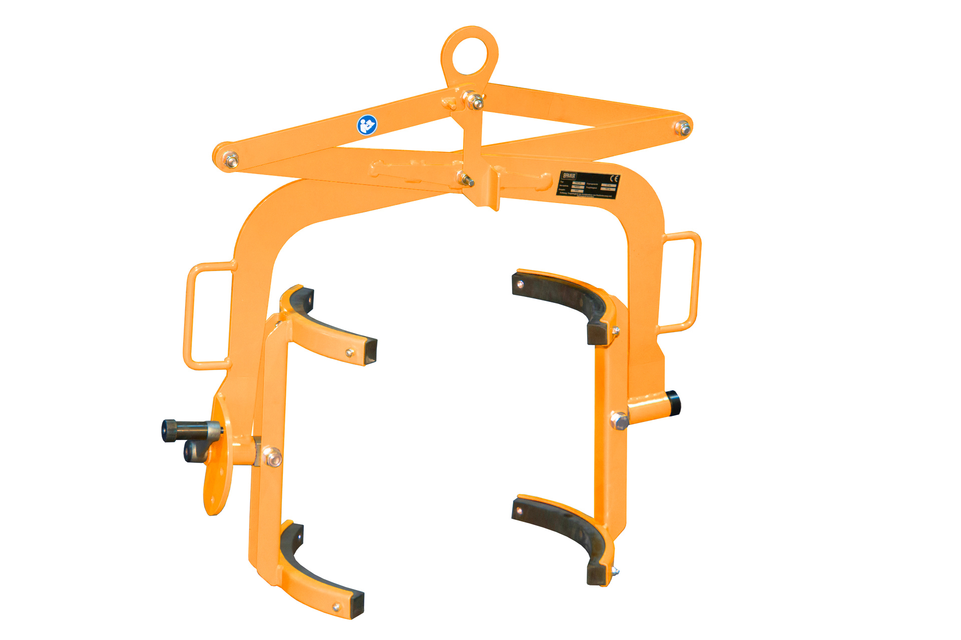 1 - Fass-Handling für Stapler-Anbaugeräte  Fasswendezange FWZ-60, lackiert, RAL 2000 Gelborange