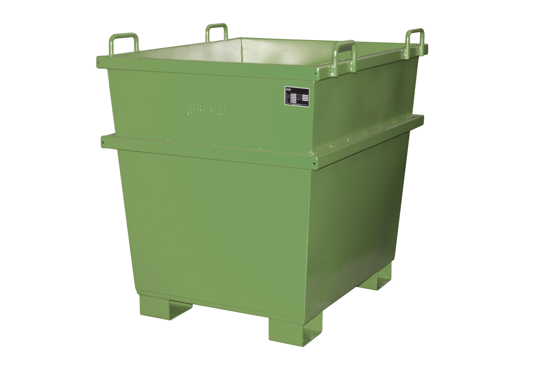 1 - Container  Universalcontainer UC 1000, 1 m³, lackiert, RAL 6011 Resedagrün