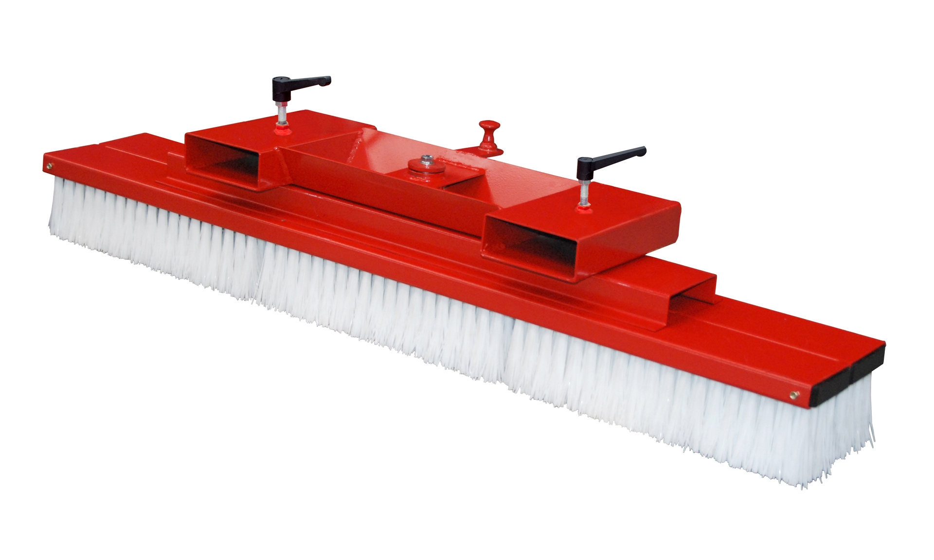 Hilfsgeräte für Stapler-Anbaugeräte Gabelstapler-Kehrbesen SKB 150, Breite 1.500 mm, lackiert, RAL 3000 Feuerrot