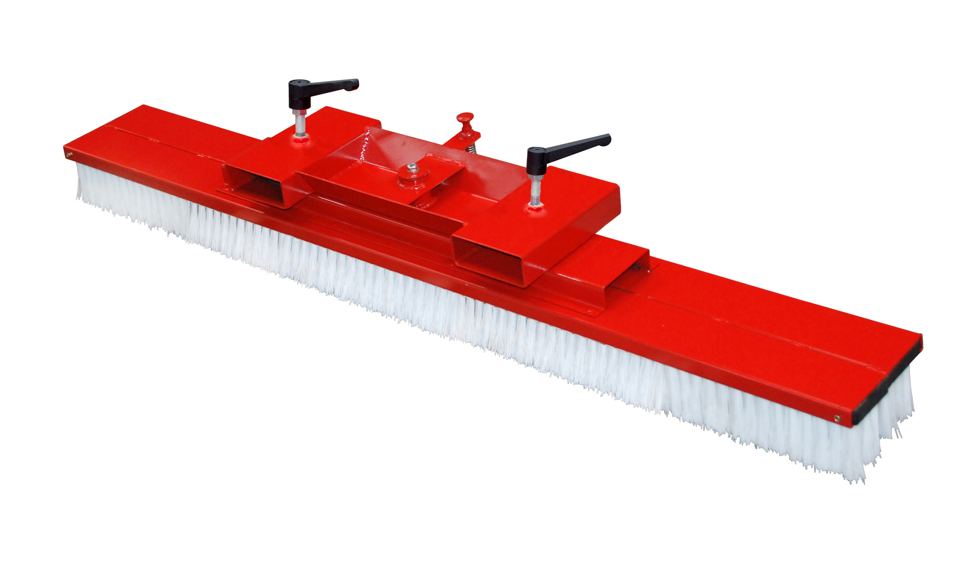 Hilfsgeräte für Stapler-Anbaugeräte Gabelstapler-Kehrbesen SKB 200, Breite 2.000 mm, lackiert, RAL 3000 Feuerrot