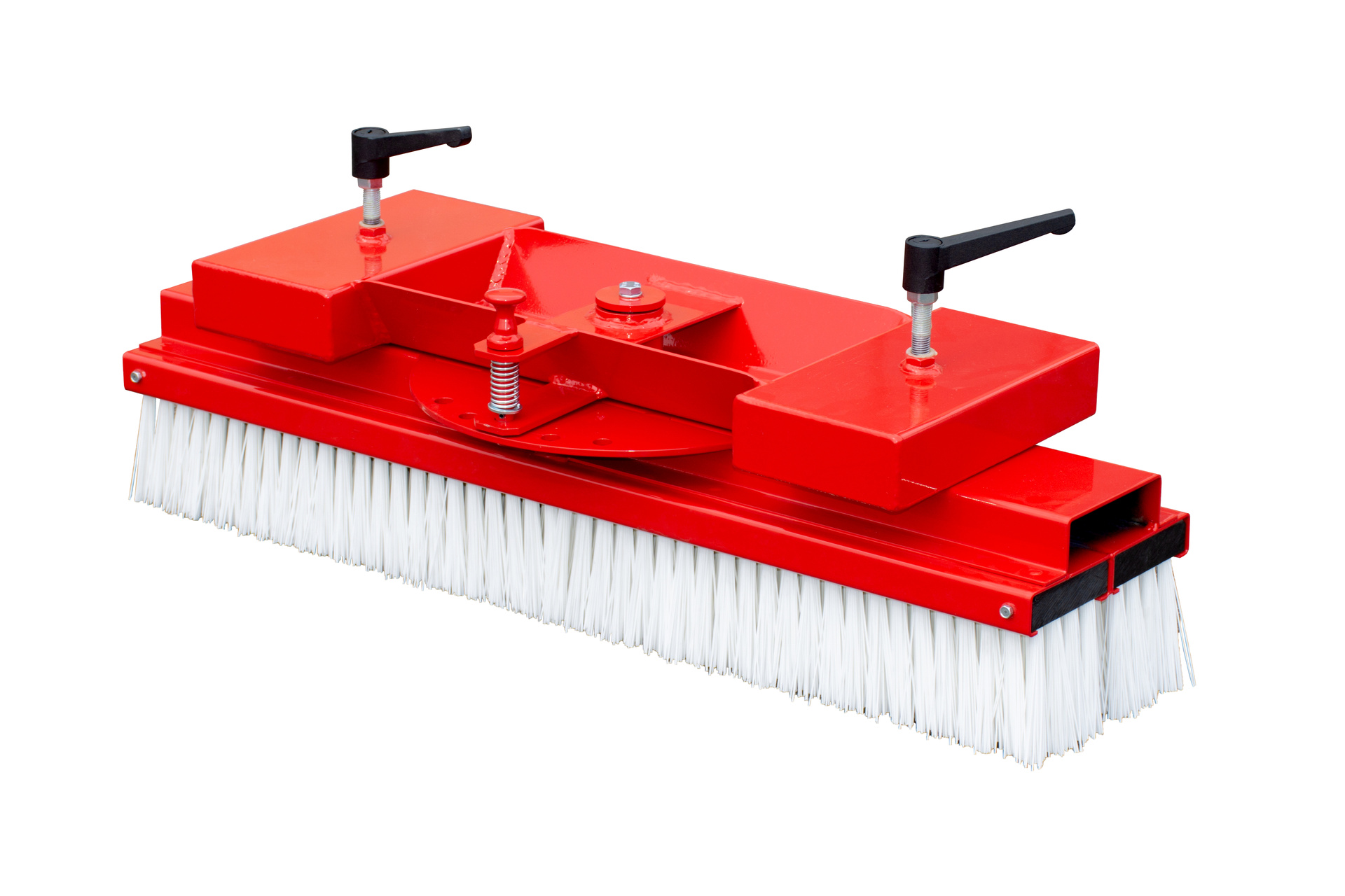 Hilfsgeräte für Stapler-Anbaugeräte Gabelstapler-Kehrbesen SKB 100, Breite 1.000 mm, lackiert, RAL 3000 Feuerrot