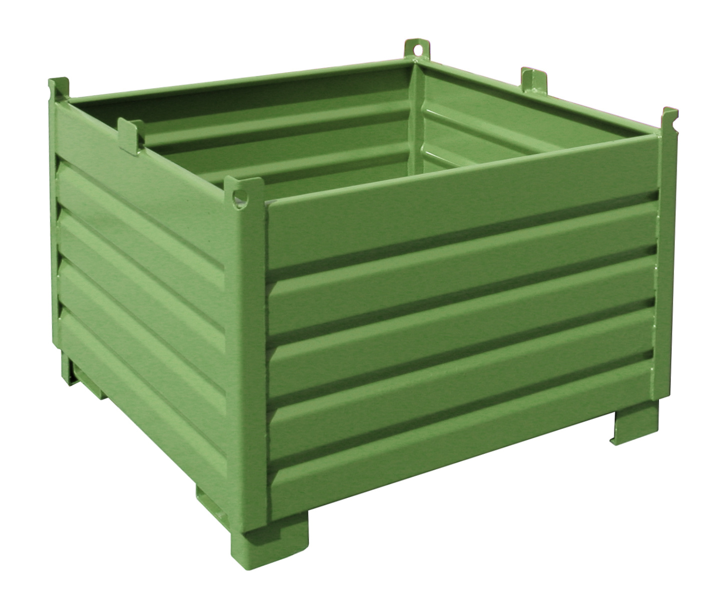Sammelbehälter-System Sammelbehälter-System SBS 1000, 1 m³, lackiert, RAL 6011 Resedagrün