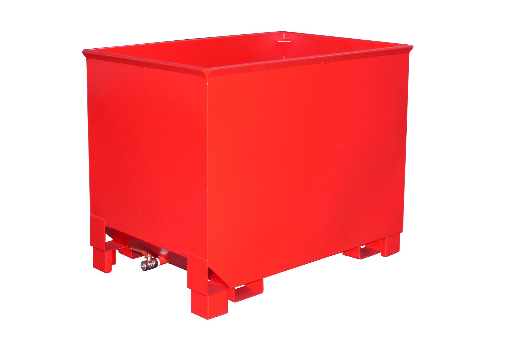 1 - Behälter  Spänekasten CS 80, 0,80 m³, lackiert, RAL 3000 Feuerrot
