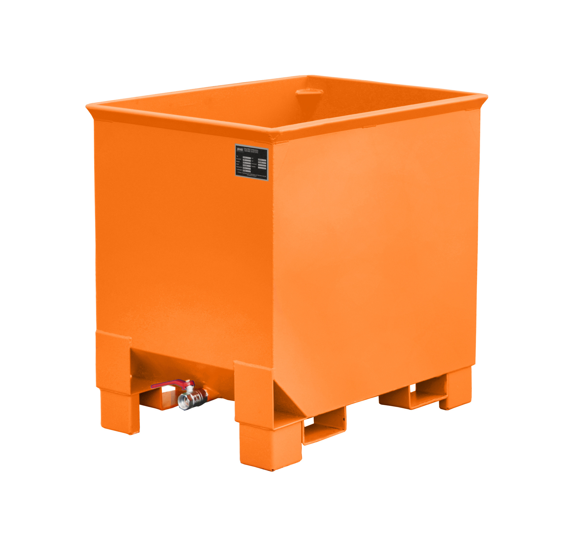 1 - Behälter  Spänekasten CS 30, 0,30 m³, lackiert, RAL 2000 Gelborange