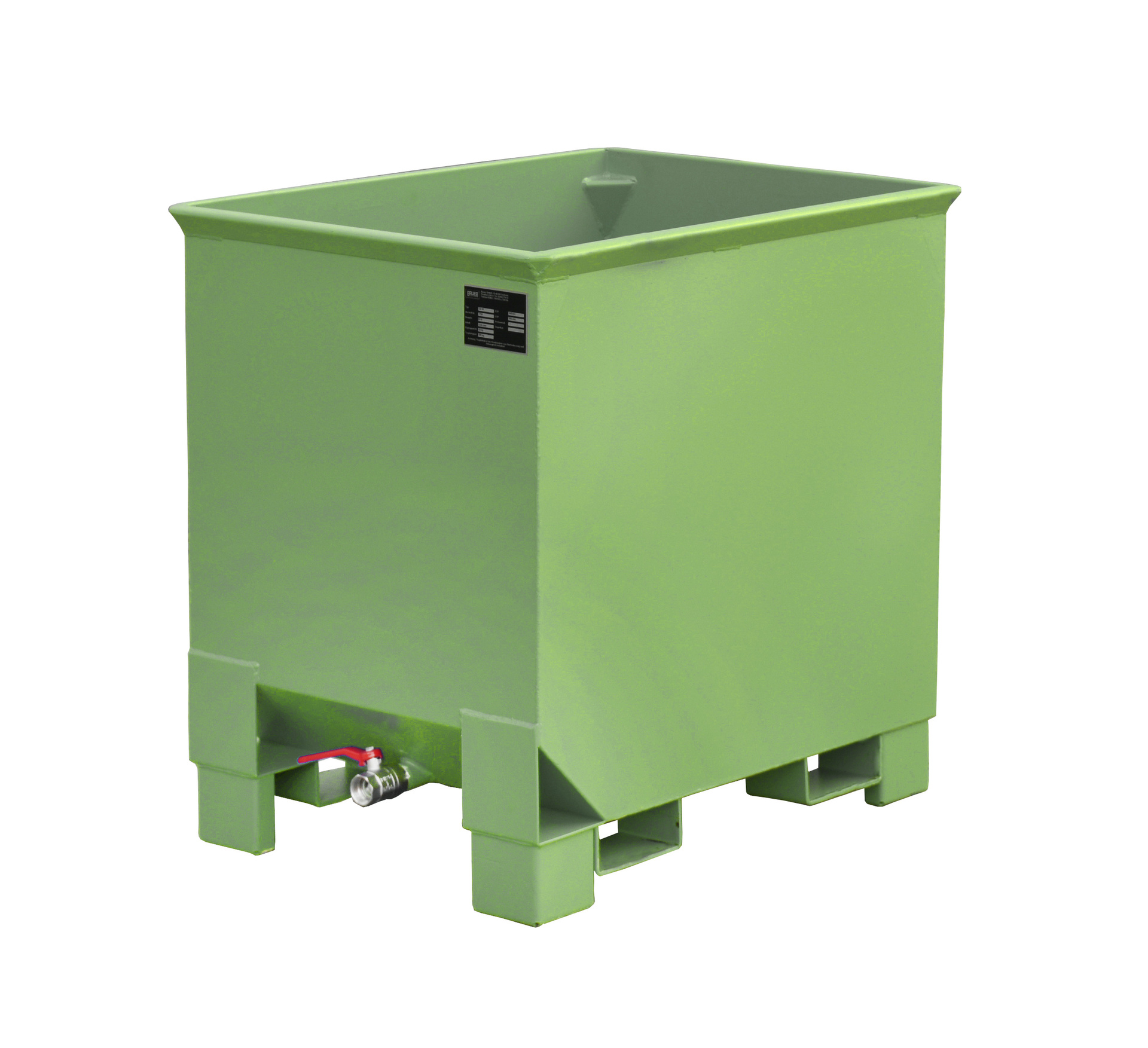 1 - Behälter  Spänekasten CS 30, 0,30 m³, lackiert, RAL 6011 Resedagrün