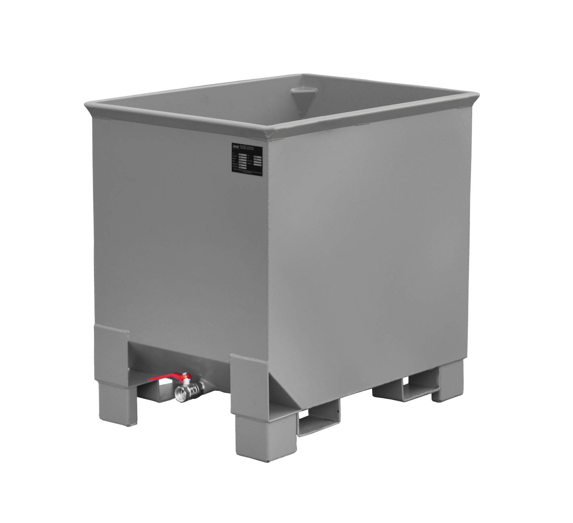 1 - Behälter  Spänekasten CS 30, 0,30 m³, lackiert, RAL 7005 Mausgrau