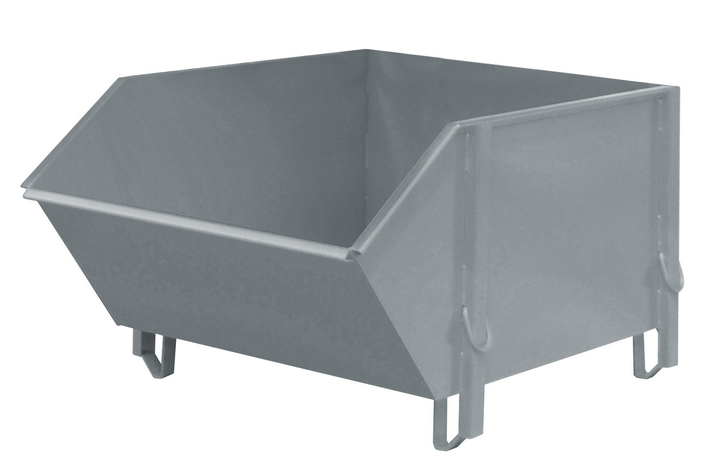 1 - Behälter  Baustoffbehälter BBG 100, 1 m³, lackiert, RAL 7005 Mausgrau