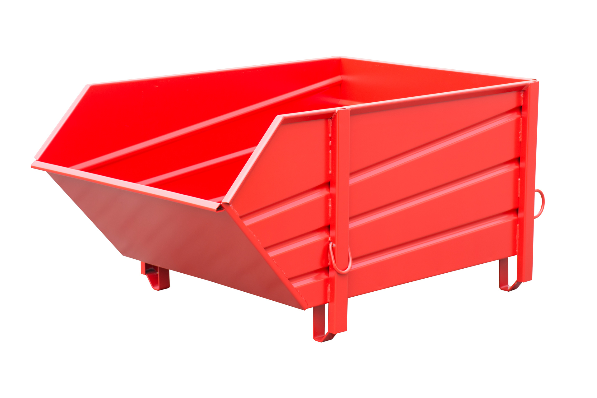 1 - Behälter  Baustoffbehälter BBP 100, 1 m³, lackiert, RAL 3000 Feuerrot