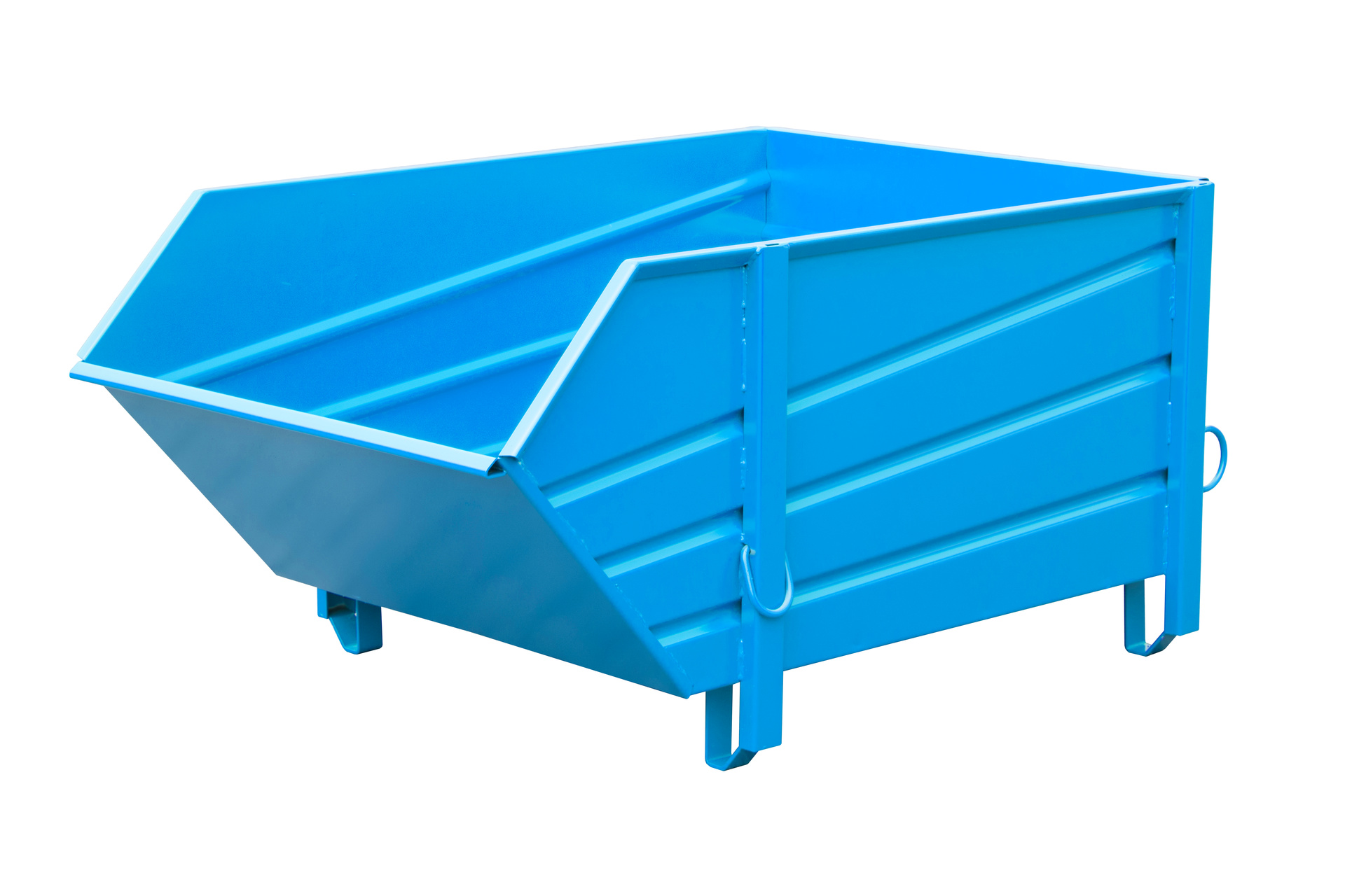 1 - Behälter  Baustoffbehälter BBP 100, 1 m³, lackiert, RAL 5012 Lichtblau