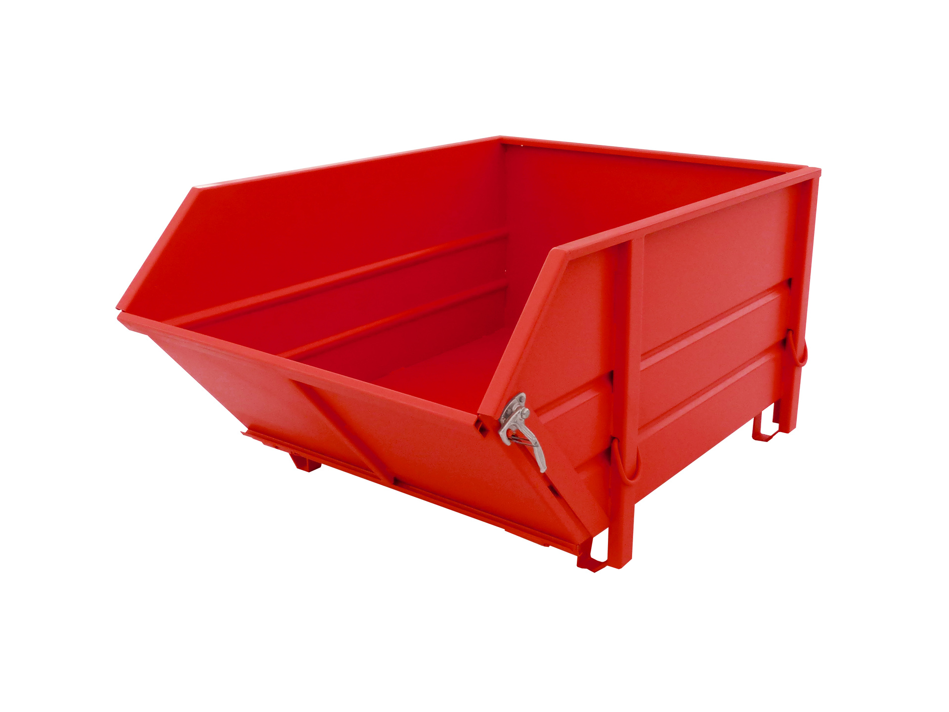 1 - Behälter  Baustoffbehälter BBK 100, 1 m³, lackiert, RAL 3000 Feuerrot