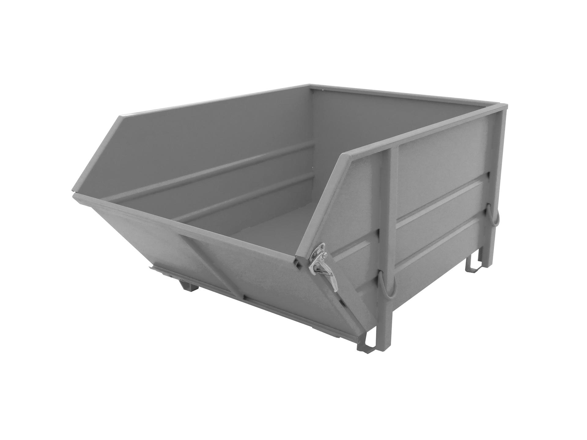1 - Behälter  Baustoffbehälter BBK 100, 1 m³, lackiert, RAL 7005 Mausgrau