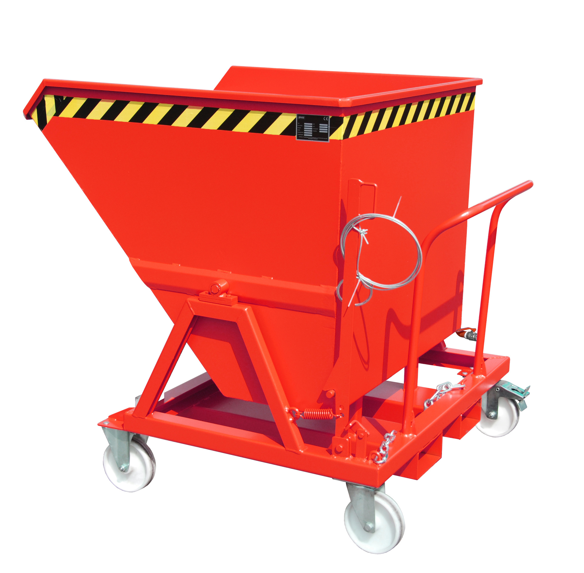 1 - Kipper Späne-Kippmulde SKS 700, 710 l, lackiert, RAL 3000 Feuerrot