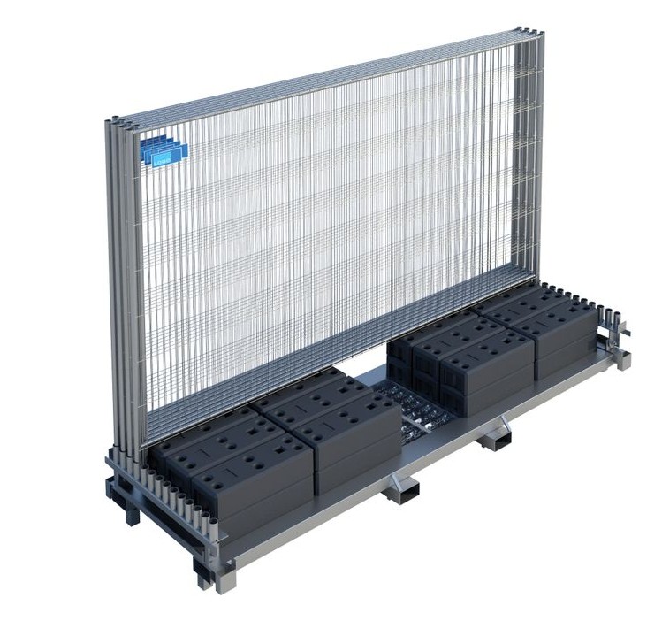 Bauzäune Profi Zaunset - Inklusive Kunststofffüßen, Verbindungsschellen & Kombipalette