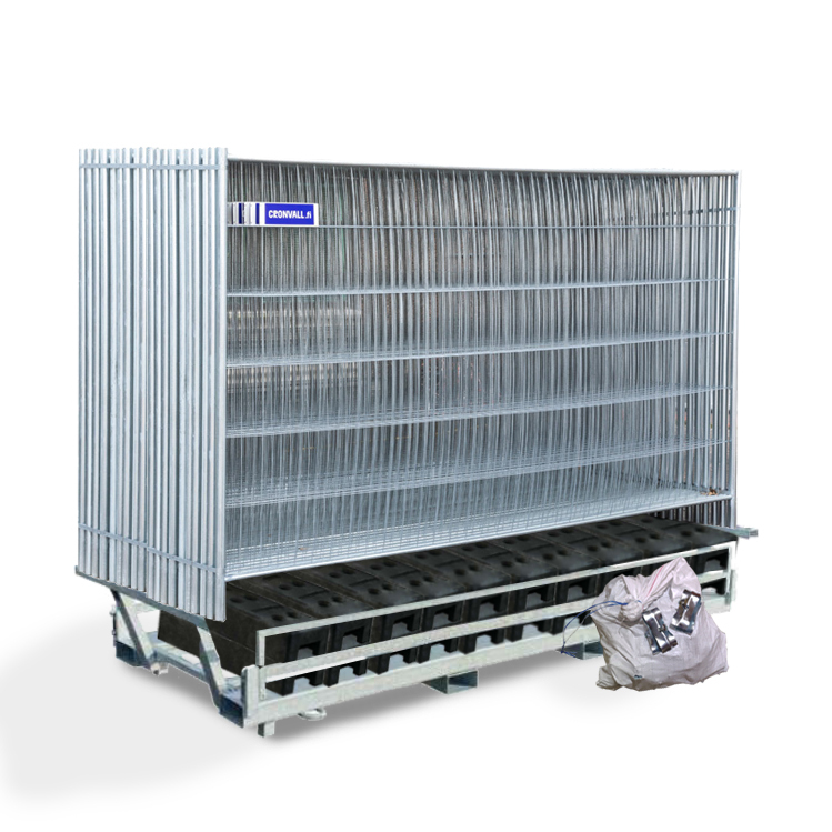 1 - Bauzäune Profi Zaunset - Inklusive Kunststofffüße & Zwillingpalette