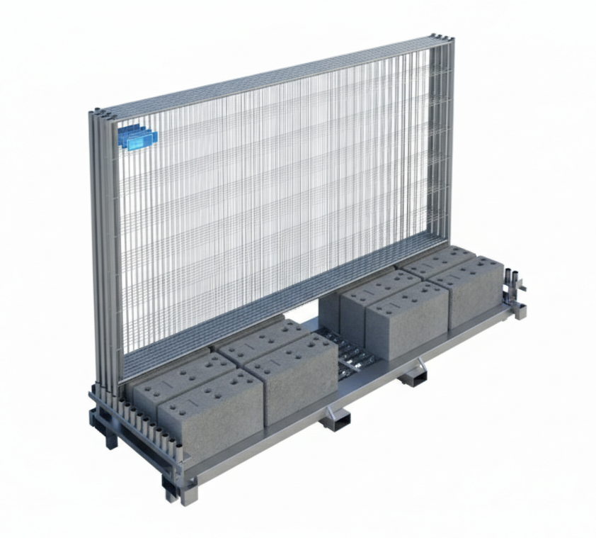 1 - Bauzäune Profi Zaunset - Inklusive Betonfüßen, Verbindungsschellen & Kombipalette