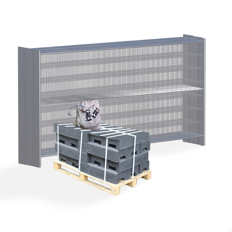 Bauzäune Profi Bauzaun-Set (17 Kg) - Inklusive Verbindungsschellen & Kunststofffüßen